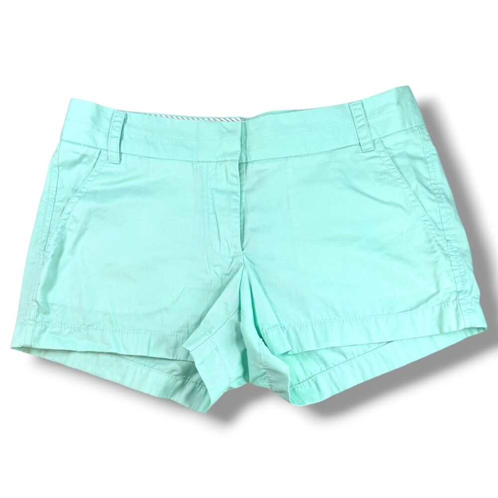 J.Crew Broken In Cotton Chino Shorts Mint Green Womens Size 4 Coastal Preppy